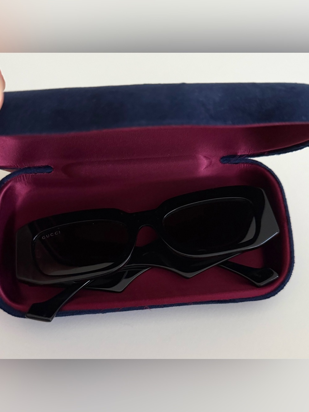 Gucci Black Rectangular Frame Sunglasses